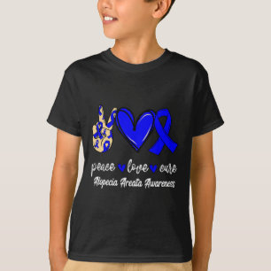 T-shirt Love Cure Alopecia Areata Blue Ribbon Sensibilisat