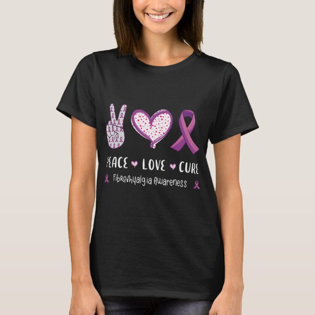 T-shirt Love Cure Fibromyalgie Sensibilisation Hommes Femm (Devant)