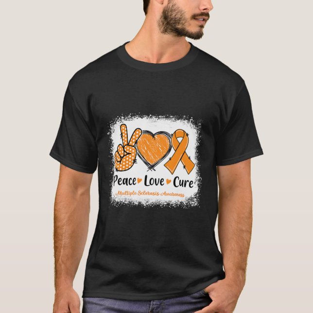 T-shirt Love Cure Multiple Sclérose Ms Awareness Orange (Devant)