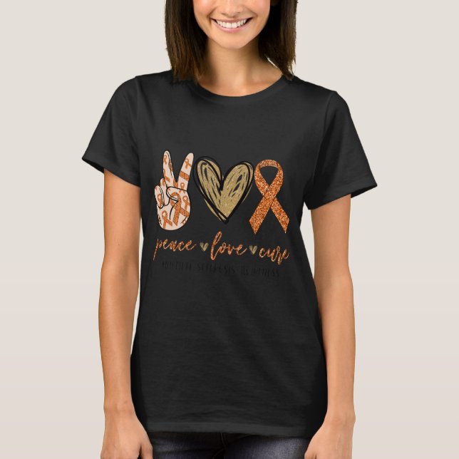 T-shirt Love Cure Multiple Sclerosis Sensibilisation Suppo (Devant)