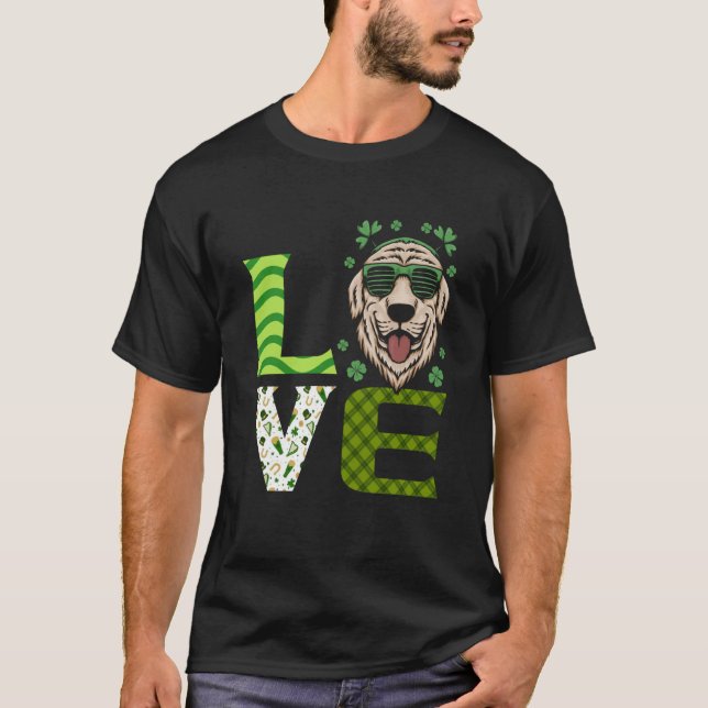 T-shirt Love Cute Dog Droits des animaux St Patrick's Day  (Devant)