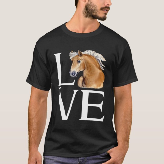 T-shirt Love Cute Haflinger Horse (Devant)