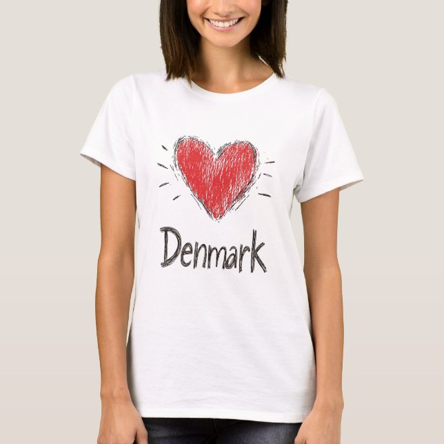 T-shirt Love Danemark (Devant)