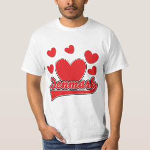 T-shirt Love Danemark logo de style vintage