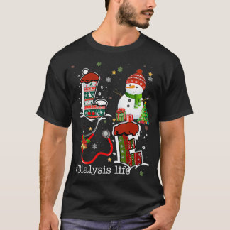 T-shirt Love Dialyse Vie Snowman Noël Pour Nurse Nur