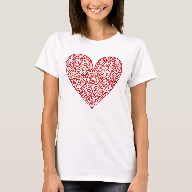 T-shirt Love Doodle Heart Art Abstrait, No 02 (Devant)