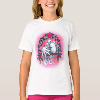 T-shirt Love Doves blanc