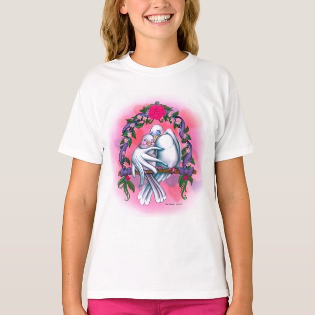 T-shirt Love Doves blanc (Devant)