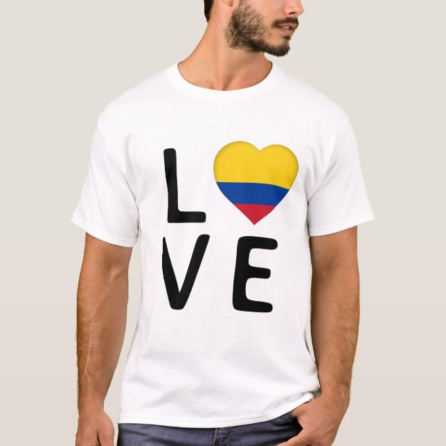 T-shirt Love - Drapeau Colombie (Devant)