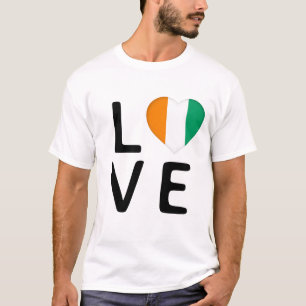 T-shirt Love - Drapeau de la Côte d'Ivoire