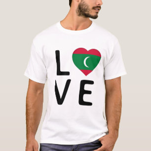 T-shirt Love - Drapeau des Maldives