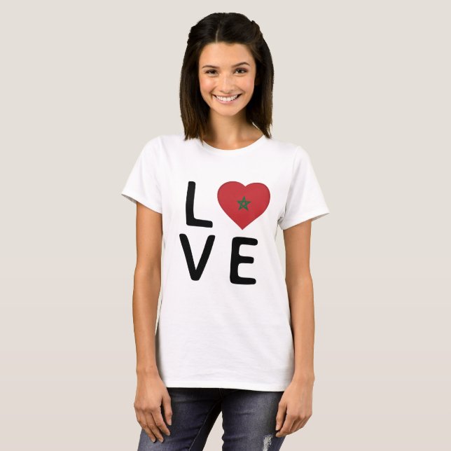 T-shirt Love - drapeau du Maroc (Devant entier)