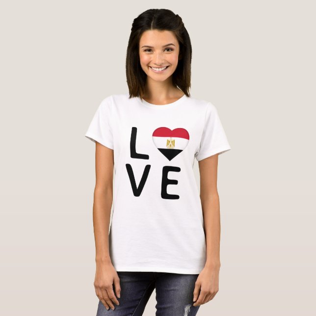 T-shirt Love - Drapeau égyptien (Devant entier)