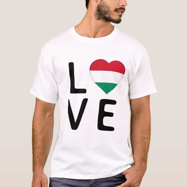 T-shirt Love - drapeau hongrois (Devant)
