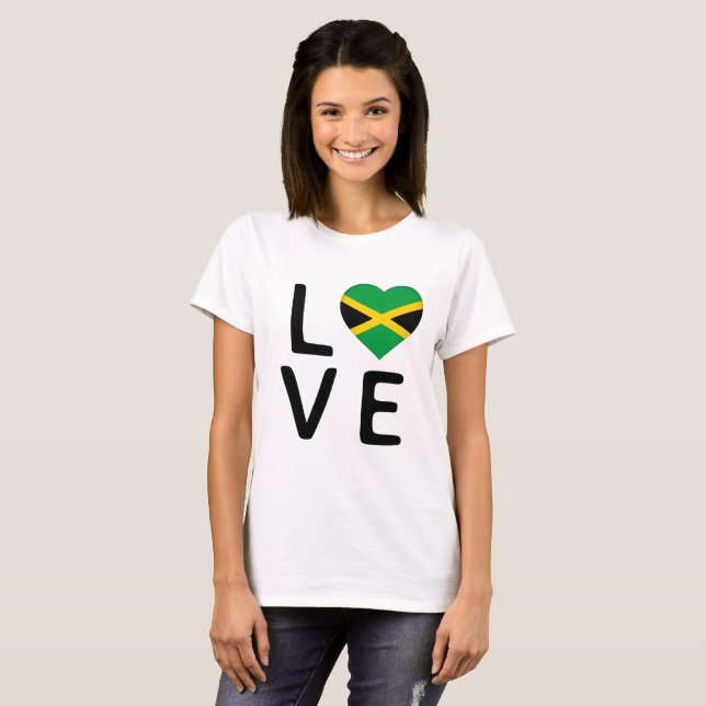 T-shirt Love - Drapeau Jamaïque (Devant entier)