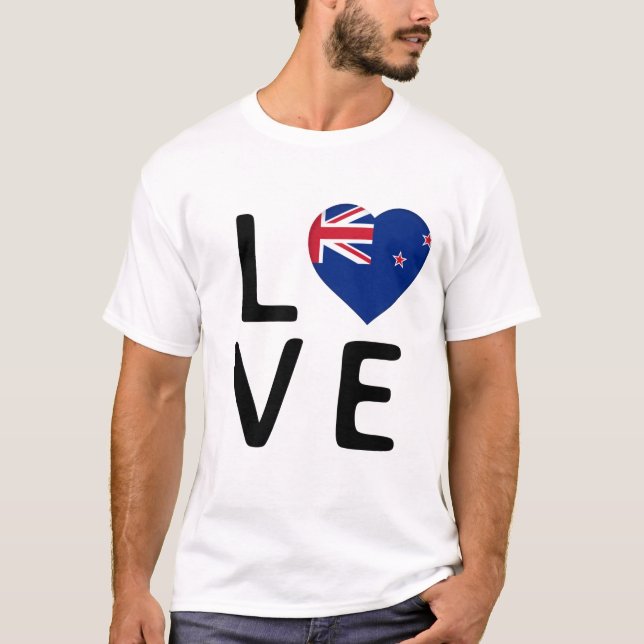 T-shirt Love - drapeau néo-zélandais (Devant)