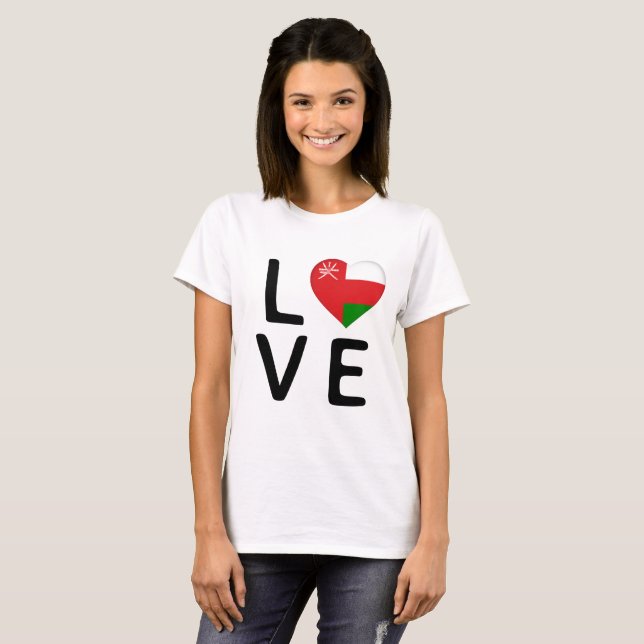 T-shirt Love - Drapeau Oman (Devant entier)