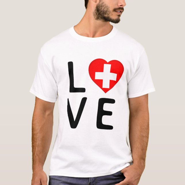 T-shirt Love - Drapeau Suisse (Devant)