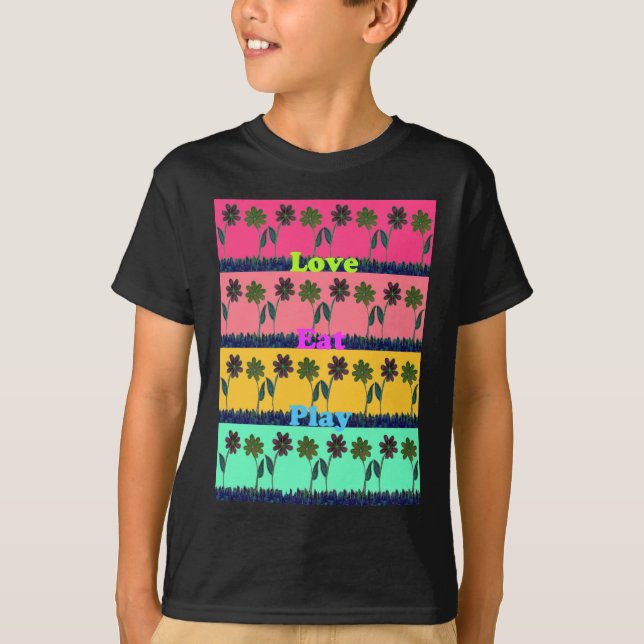 T-shirt Love Eat Play Art Print (Devant)