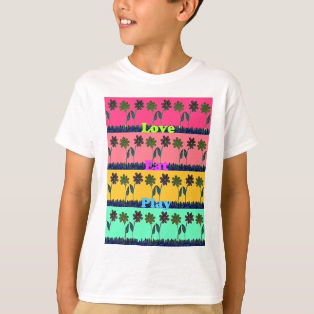 T-shirt Love Eat Play Art Print (Devant)