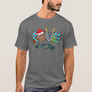 T-shirt LOVE EMT Life Infirmière léopard Ornement Noël P