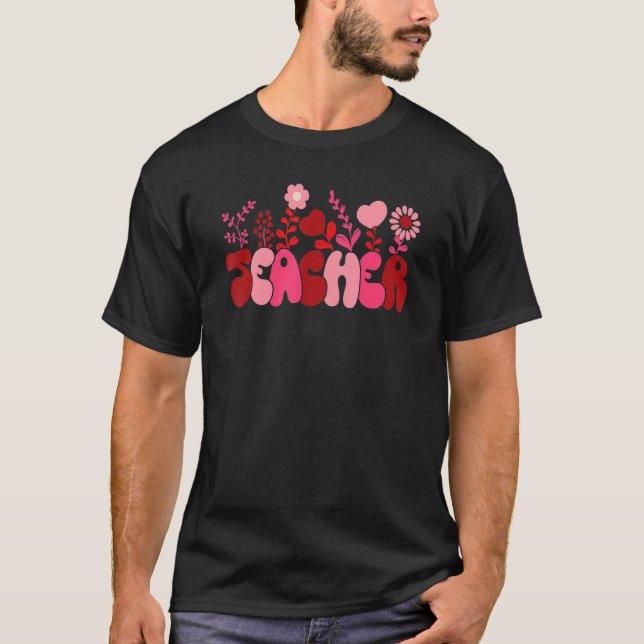T-shirt Love Enseignant Retro Heureuse Sainte-Valentin Sup (Devant)