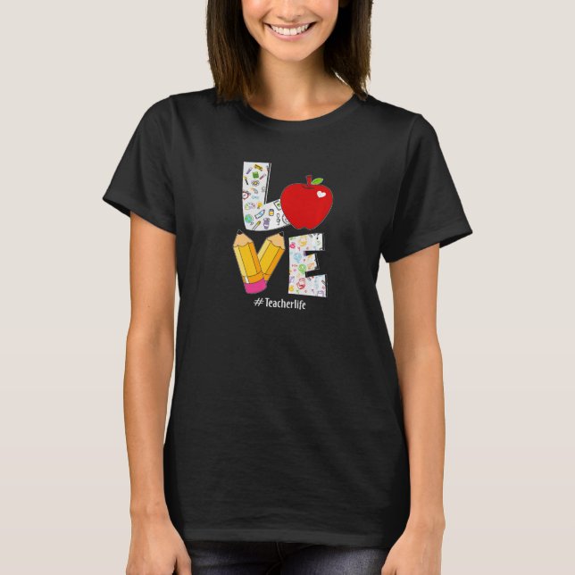 T-shirt LOVE Enseignement, Enseignant Aime Enseigner Premi (Devant)