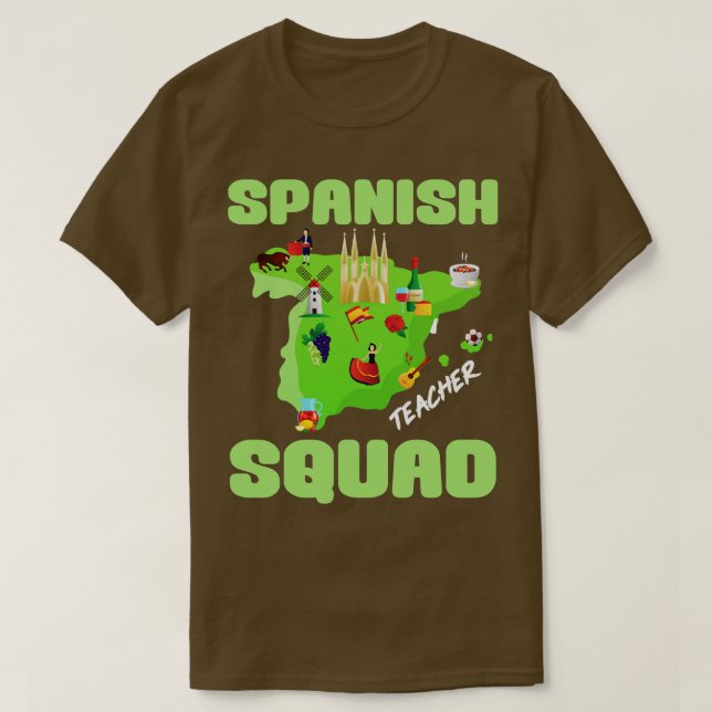 T-shirt Love Espagnol professeur de squad enseignant (Design devant)