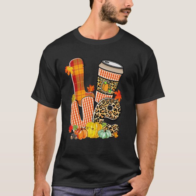 T-shirt Love Fall Y Toute la saison d'automne Empreinte de (Devant)