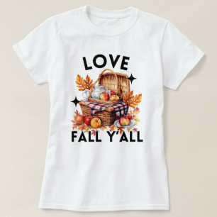 T-shirt Love Fall Y'all Feuilles d'automne Belle autom