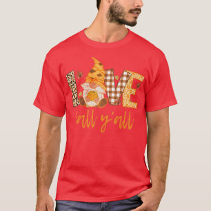 T-shirt Love Fall YAllCute Gnome Top d'automne pour femmes