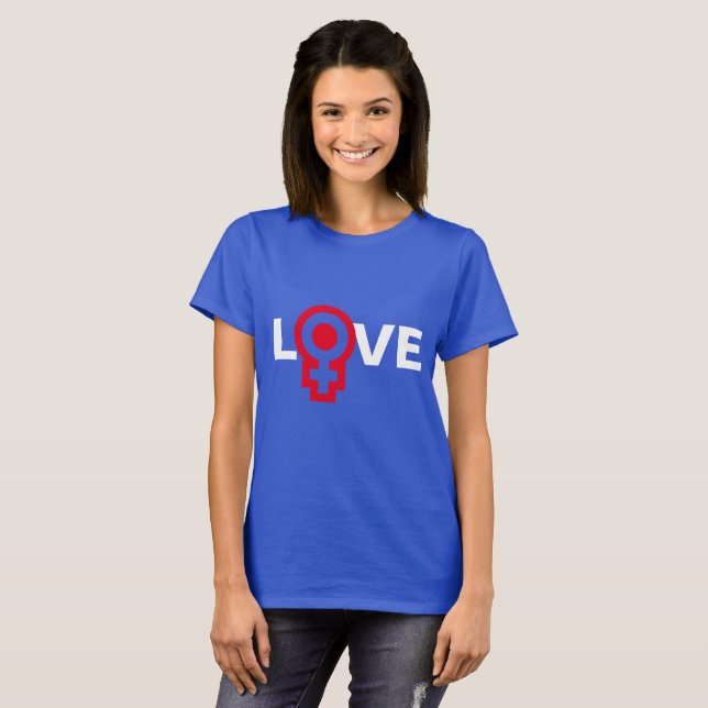 T-shirt LOVE Femme code genre sombre personnalisable (Devant entier)