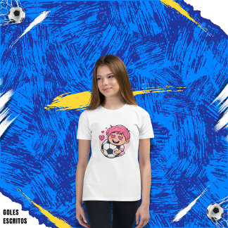 T-Shirt Love for soccer kawaii anime design