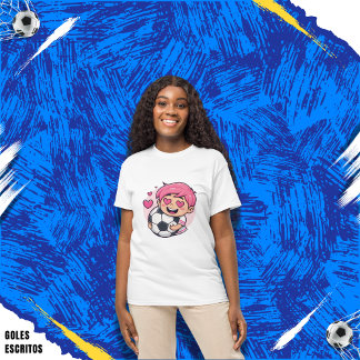T-shirt Love for soccer kawaii anime design