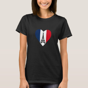 T-shirt Love France Paris Tour Eiffel Drapeau français