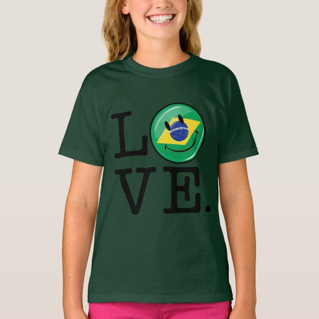 T-shirt Love from Brazil Smiling Face (Devant)