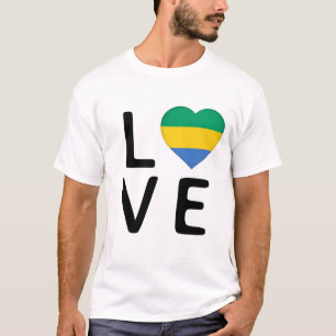 T-shirt Love - Gabon Drapeau