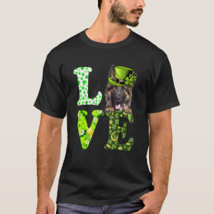 T-shirt Love German Shepherd St Patrick's Day Shamrock Iri