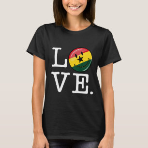 T-shirt Love Ghana Souriant Drapeau Ghanéen