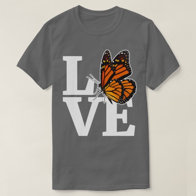 T-shirt LOVE Girls Monarch Butterfly Shirt Milkweed Butter (Design devant)