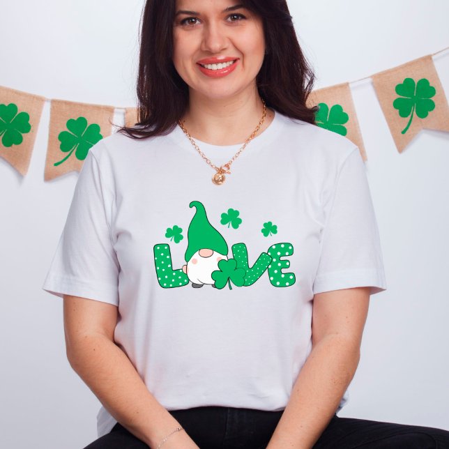 T-shirt Love Gnome Green Shamrocks St. Patrick's Day (Créateur téléchargé)