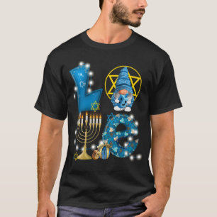 T-shirt LOVE Gnome Hanoukka Décorations Chanukah