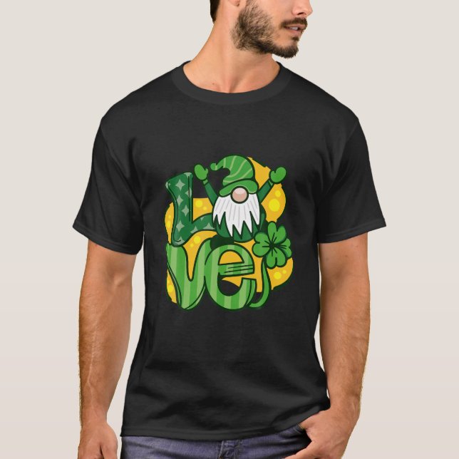 T-shirt Love Gnome Lucky St. Patrick's Day (Devant)