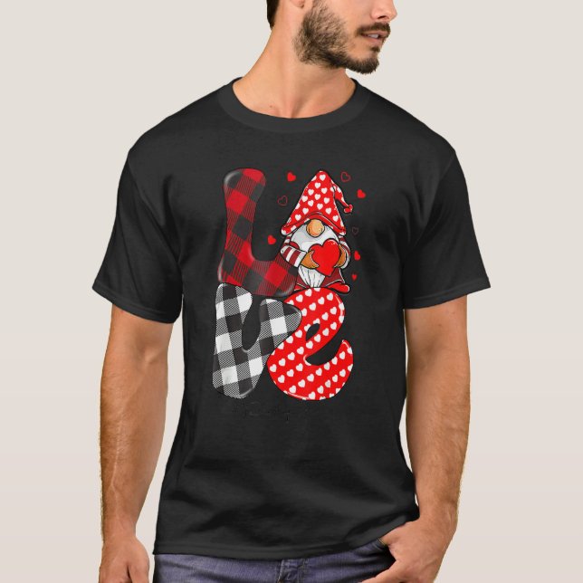 T-shirt Love Gnome Teacher Squad Happy Valentine Gnome Tea (Devant)