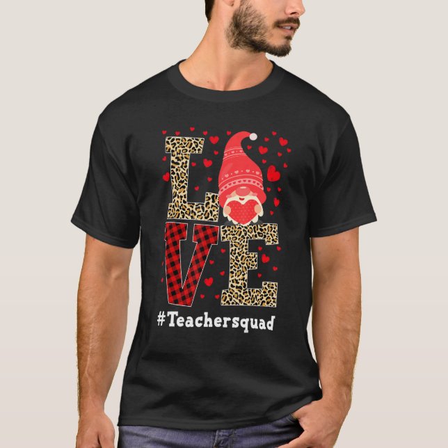 T-shirt Love Gnome Teacher Squad Valentines Day Teacher St (Devant)