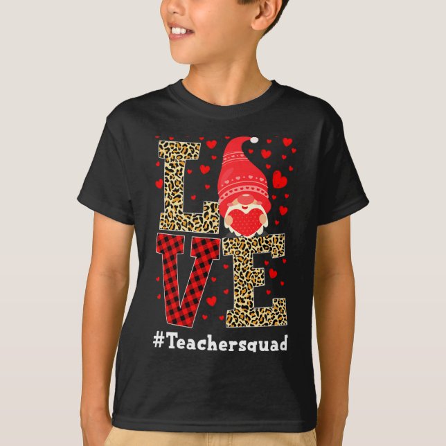 T-shirt Love Gnome Teacher Squad Valentines Day Teacher St (Devant)