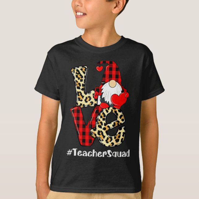 T-shirt Love Gnome Teacher Squad Valentines Day Teacher St (Devant)