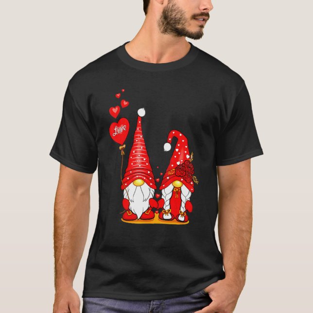 T-shirt Love Gnome Valentines Day, Love Valentine Gnomes H (Devant)