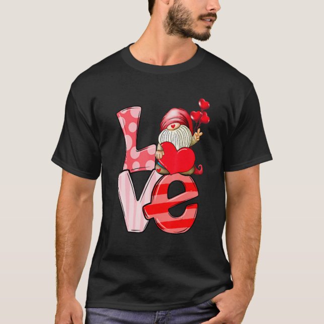 T-shirt Love Gnome Valentines Day Love Valentine Pajamas G (Devant)
