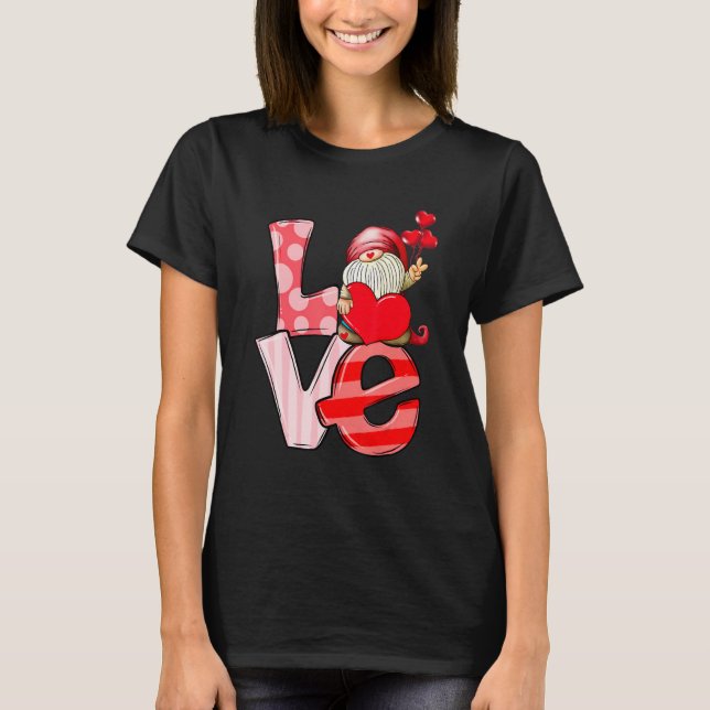 T-shirt Love Gnome Valentines Day Love Valentine Pajamas G (Devant)